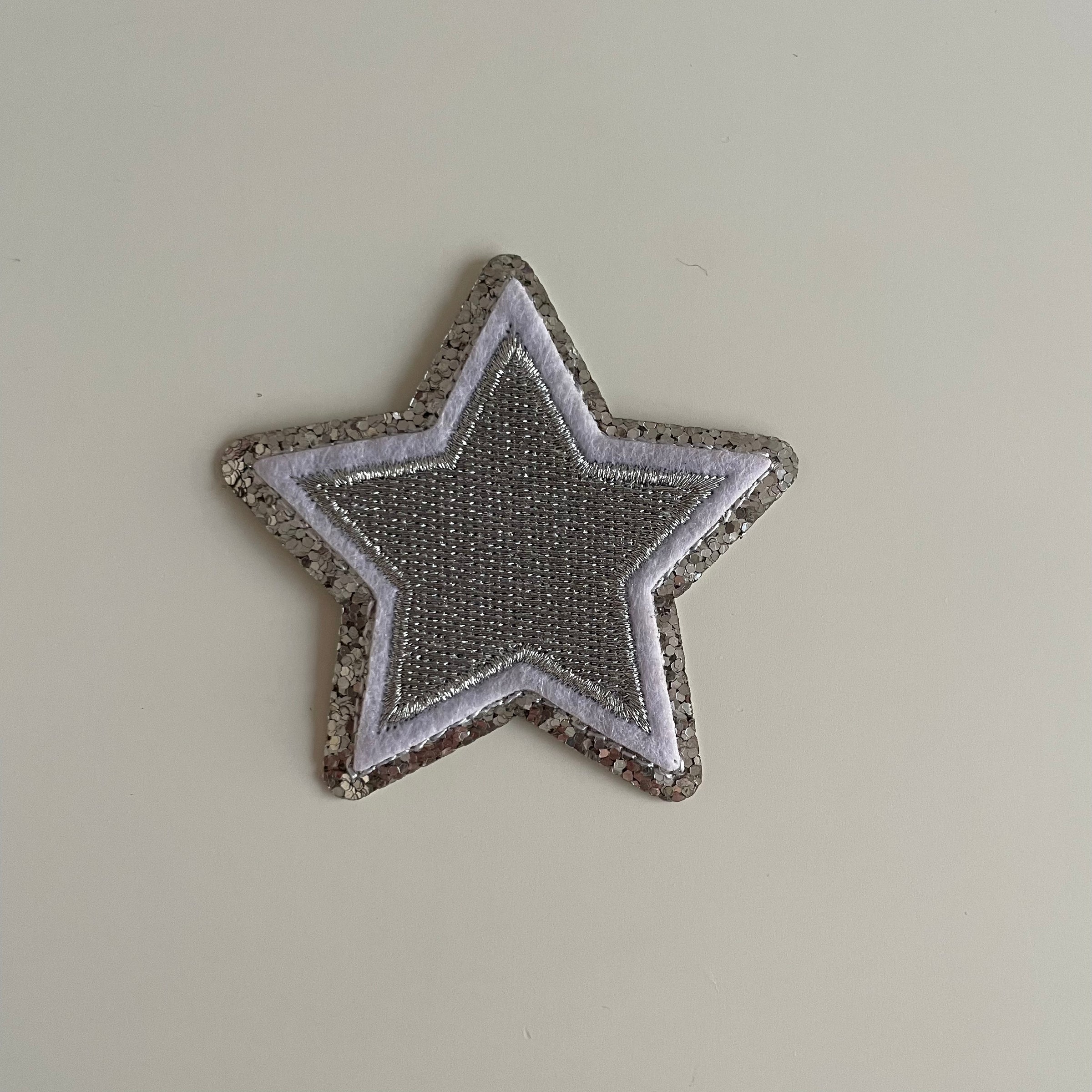 Varsity Glitter Patch - Silver
