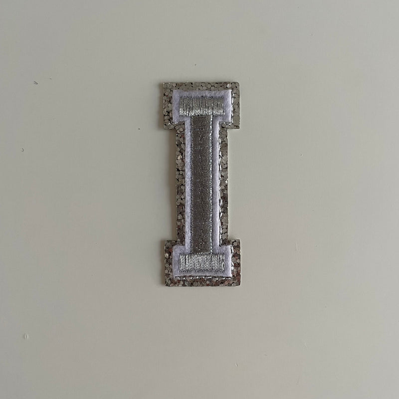 Varsity Glitter Patch - Silver