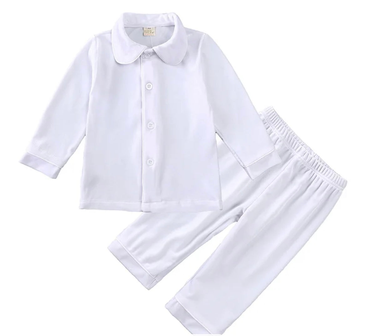 Ivory Velour Boys Pyjamas