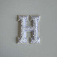 Varsity Glitter Patch - All White