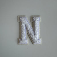 Varsity Glitter Patch - All White