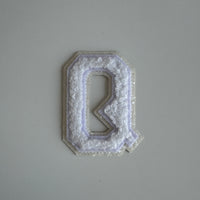 Varsity Glitter Patch - All White