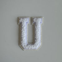 Varsity Glitter Patch - All White