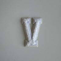 Varsity Glitter Patch - All White