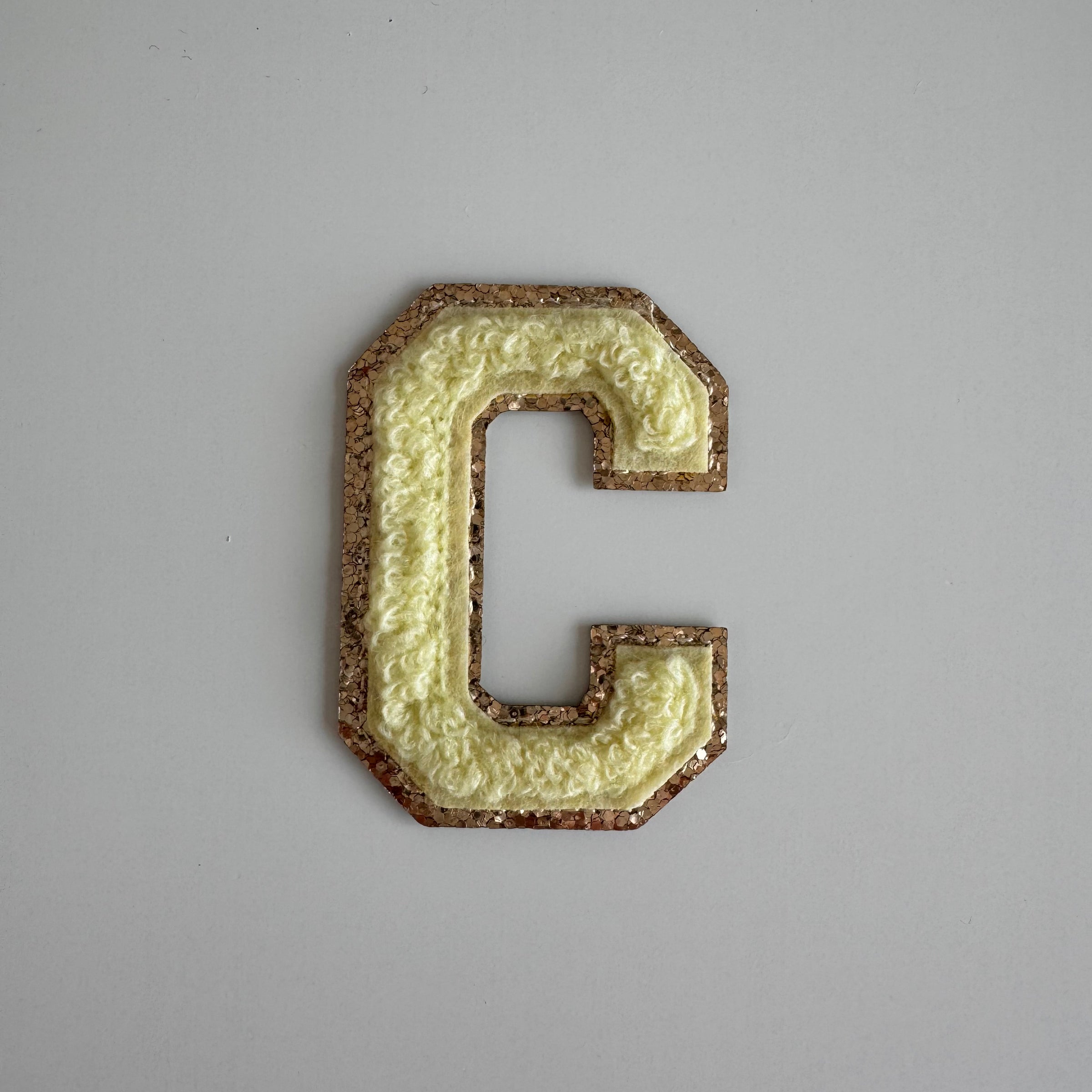 Varsity Glitter Patch - Lemon