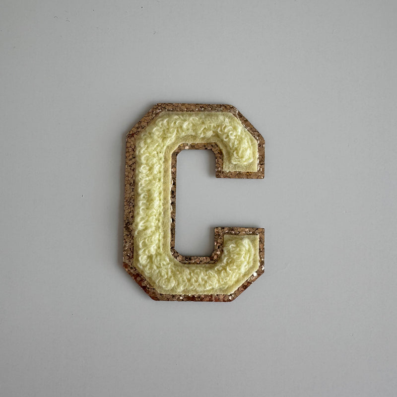 Varsity Glitter Patch - Lemon