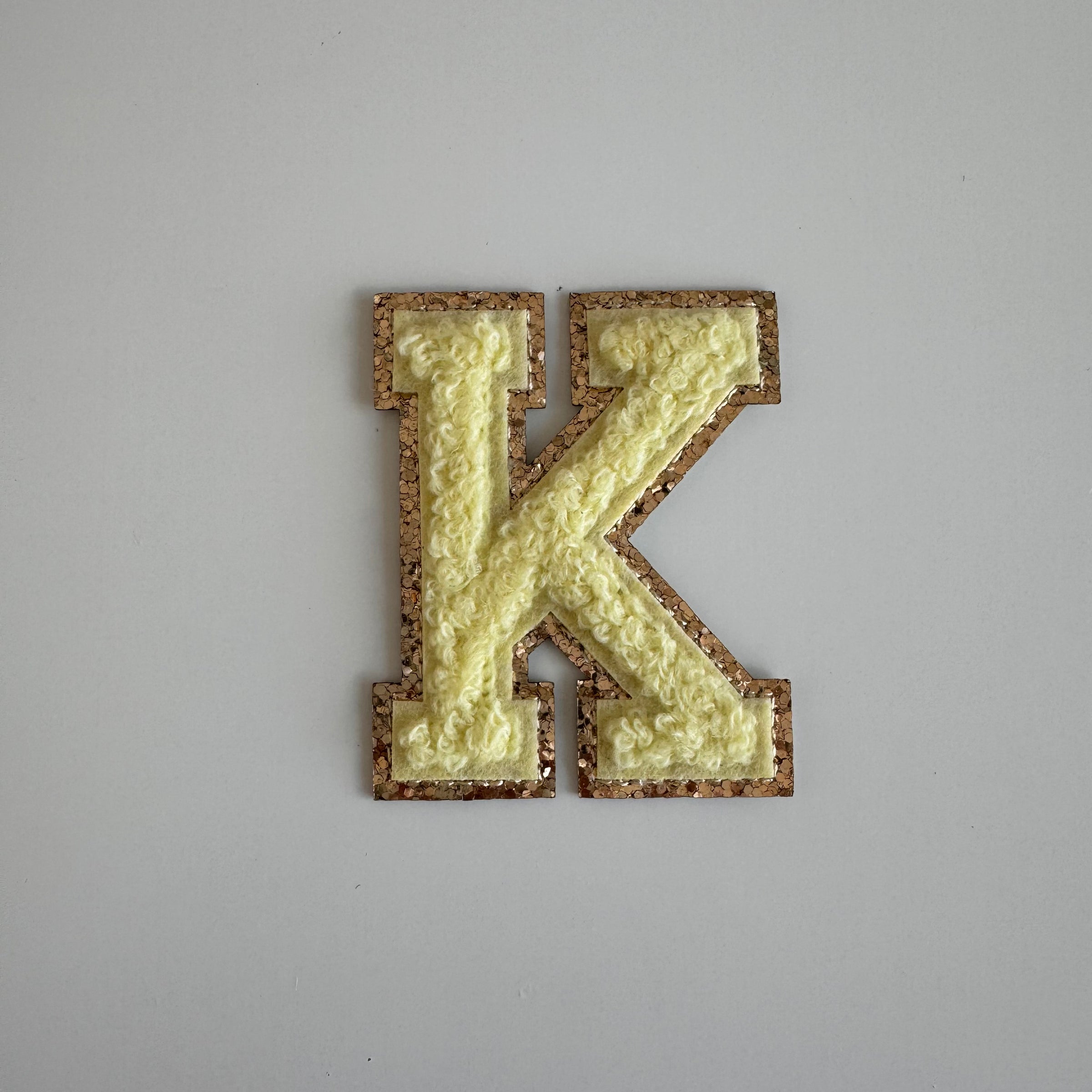 Varsity Glitter Patch - Lemon