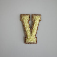 Varsity Glitter Patch - Lemon