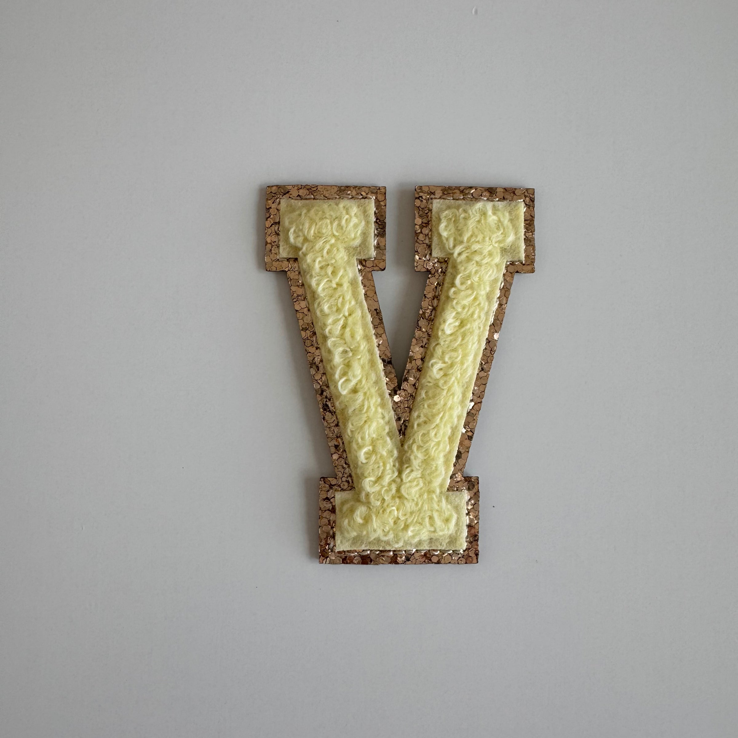 Varsity Glitter Patch - Lemon