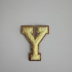 Varsity Glitter Patch - Lemon