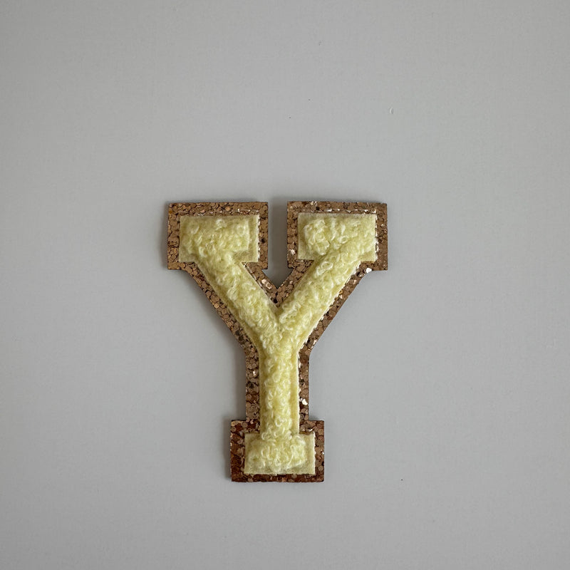 Varsity Glitter Patch - Lemon