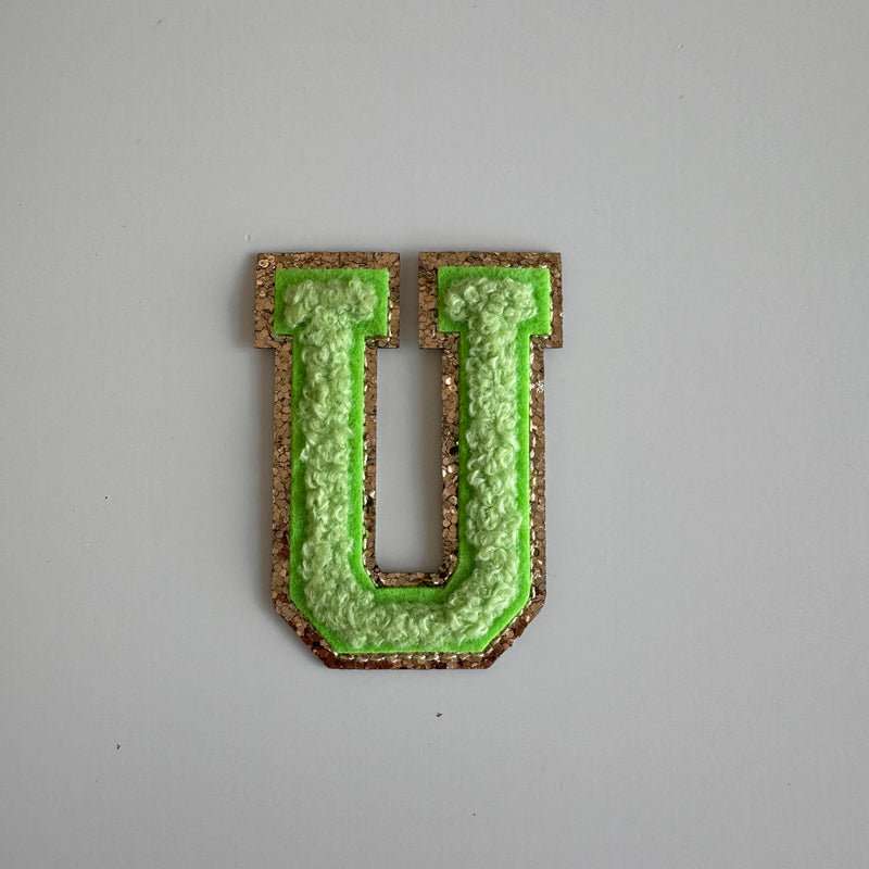 Varsity Glitter Patch - Matcha