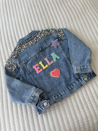 Darcie Denim Rainbow Kids Jacket