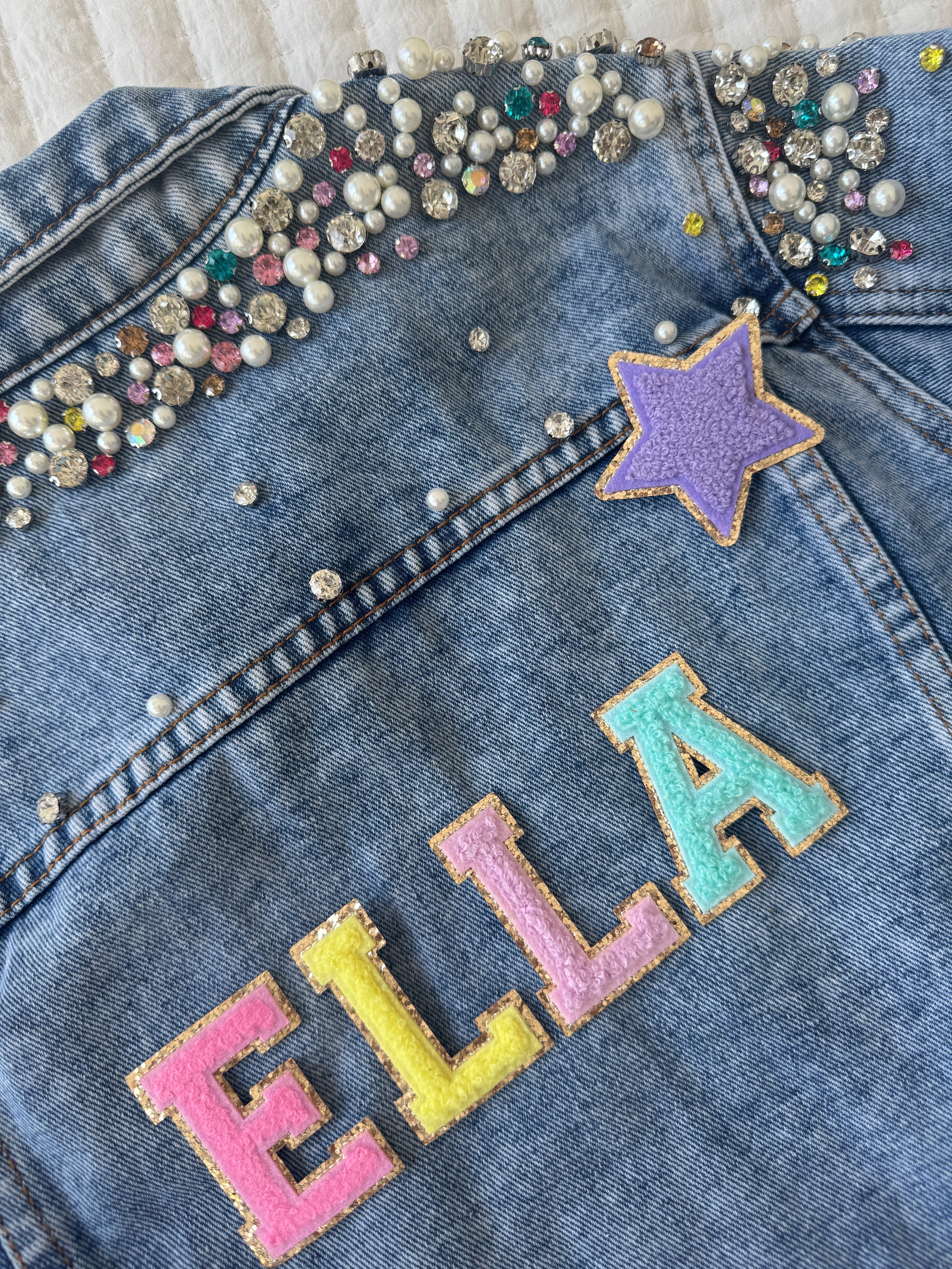 Darcie Denim Rainbow Kids Jacket