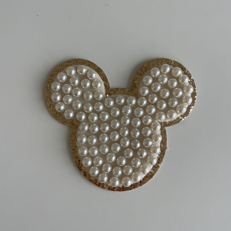 Varsity Glitter Patch - White