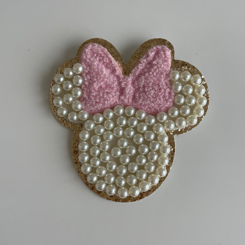 Varsity Glitter Patch - White