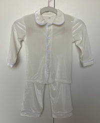 Ivory Velour Boys Pyjamas