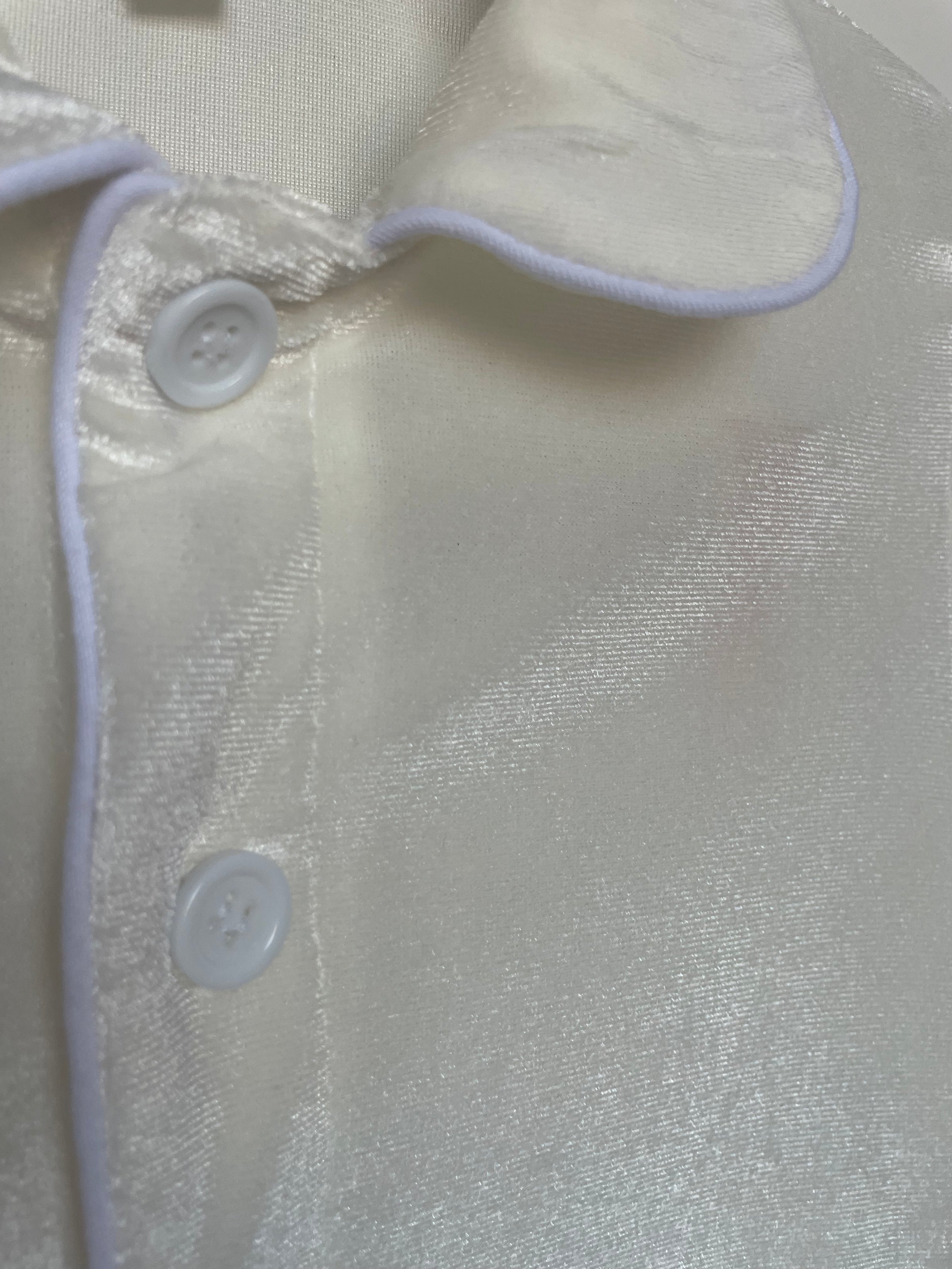 Ivory Velour Boys Pyjamas