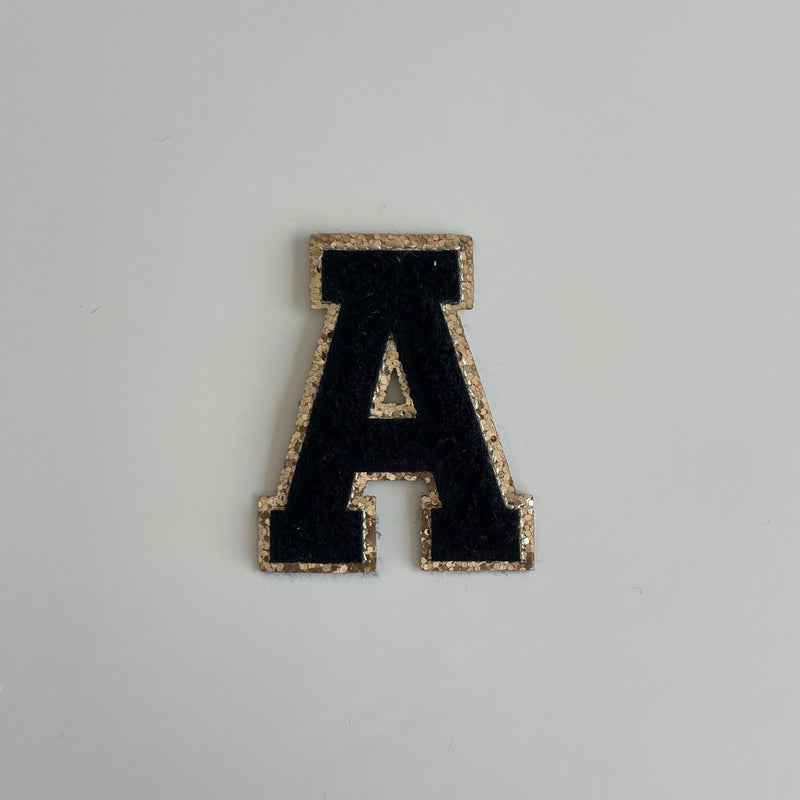 Varsity Glitter Patch - Black