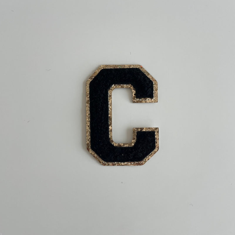 Varsity Glitter Patch - Black