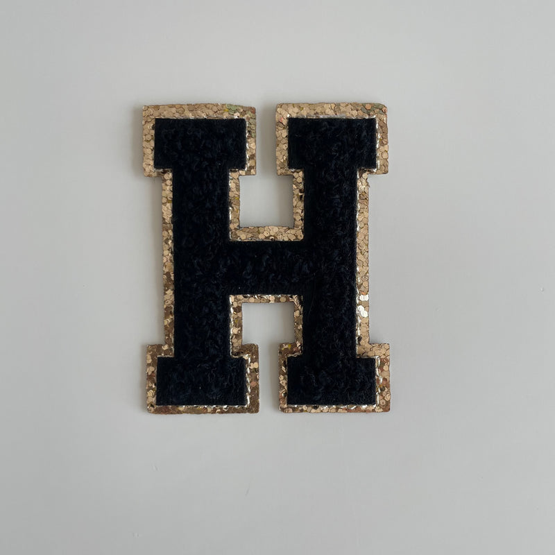 Varsity Glitter Patch - Black