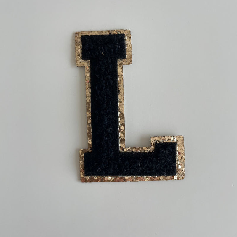 Varsity Glitter Patch - Black