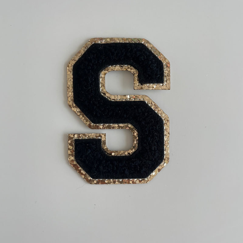 Varsity Glitter Patch - Black