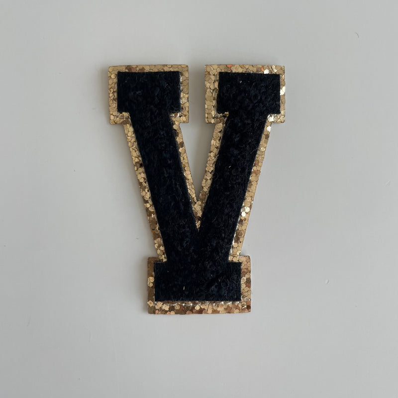 Varsity Glitter Patch - Black