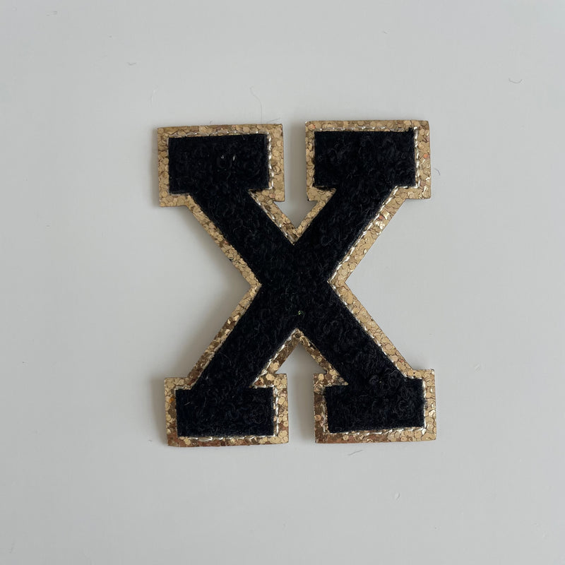 Varsity Glitter Patch - Black