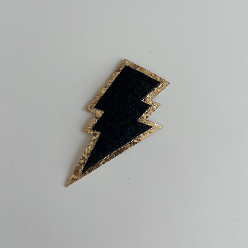 Varsity Glitter Patch - Black