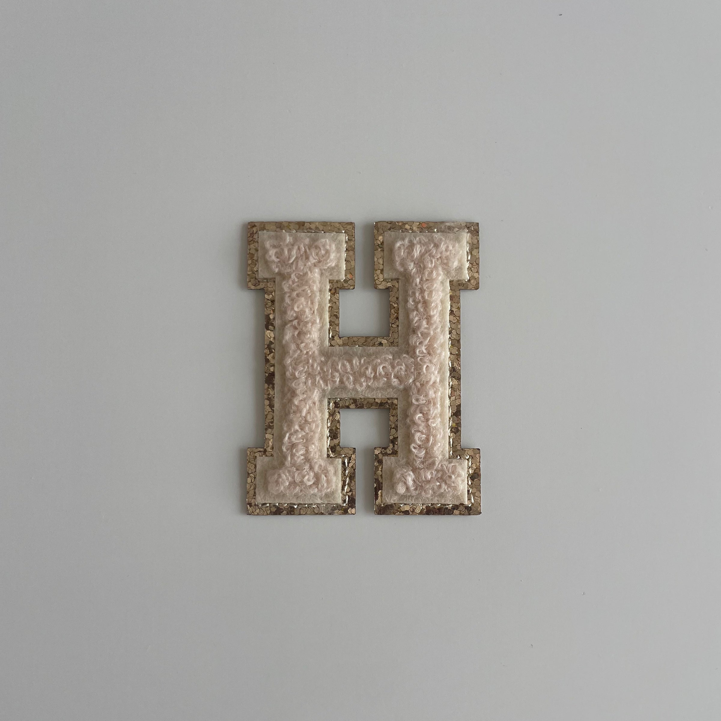 Varsity Glitter Patch - Nude