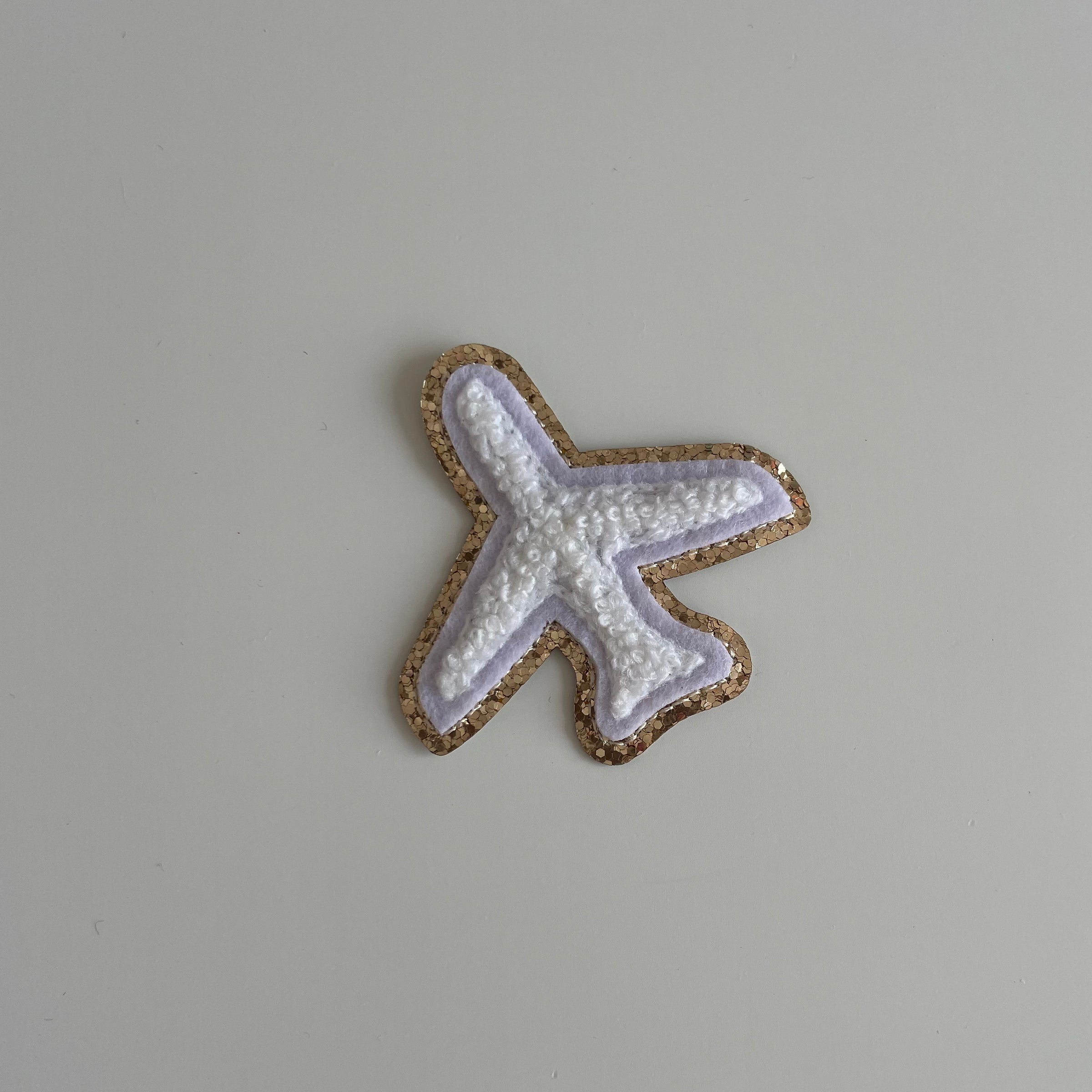 Varsity Glitter Patch - White