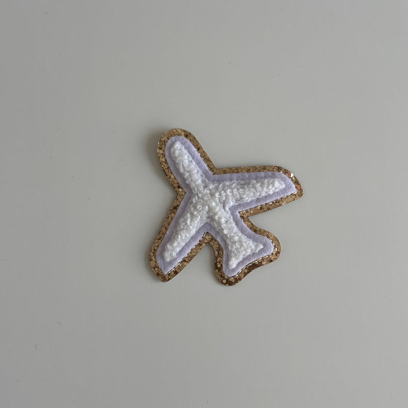 Varsity Glitter Patch - White