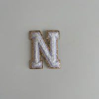 Varsity Glitter Patch - White