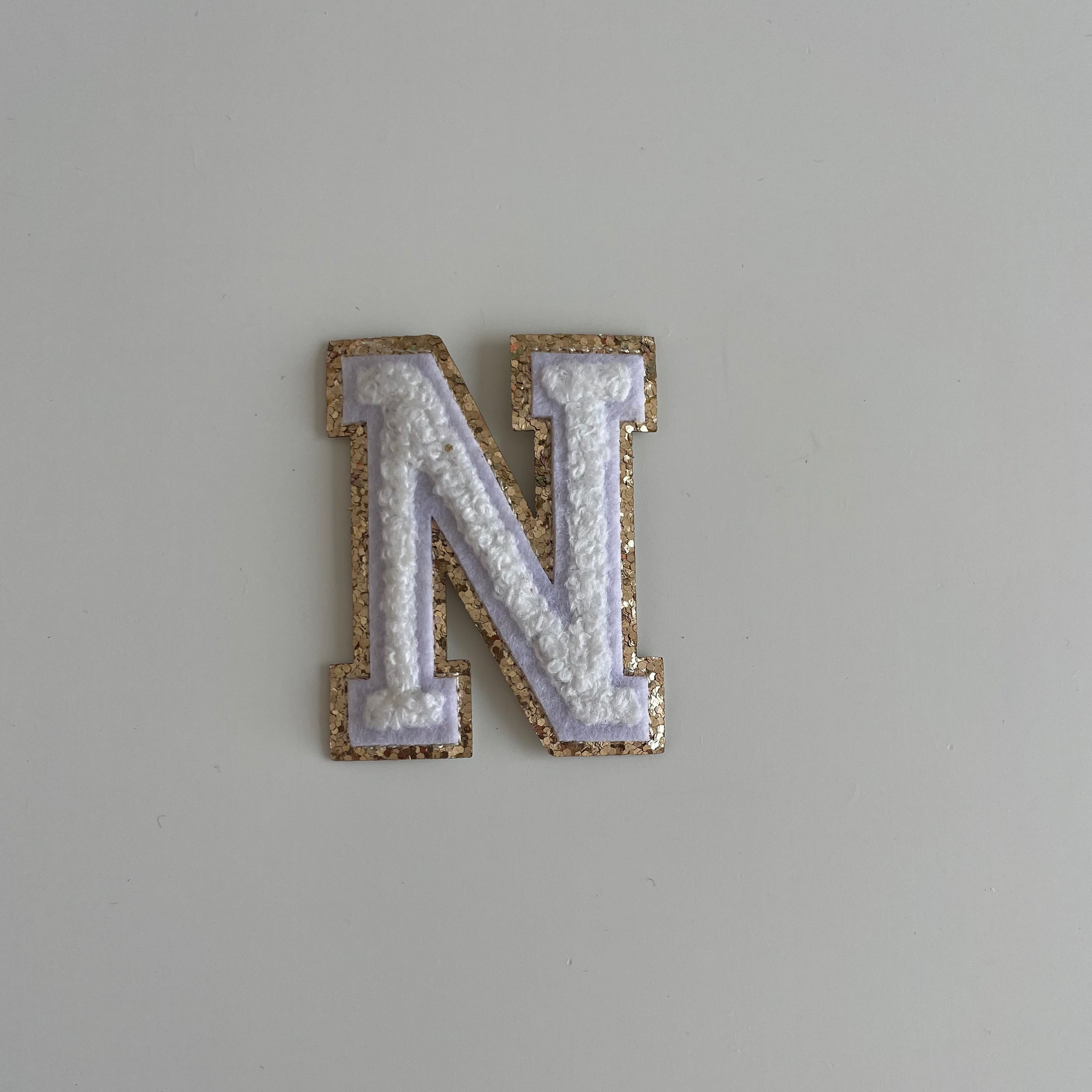 Varsity Glitter Patch - White