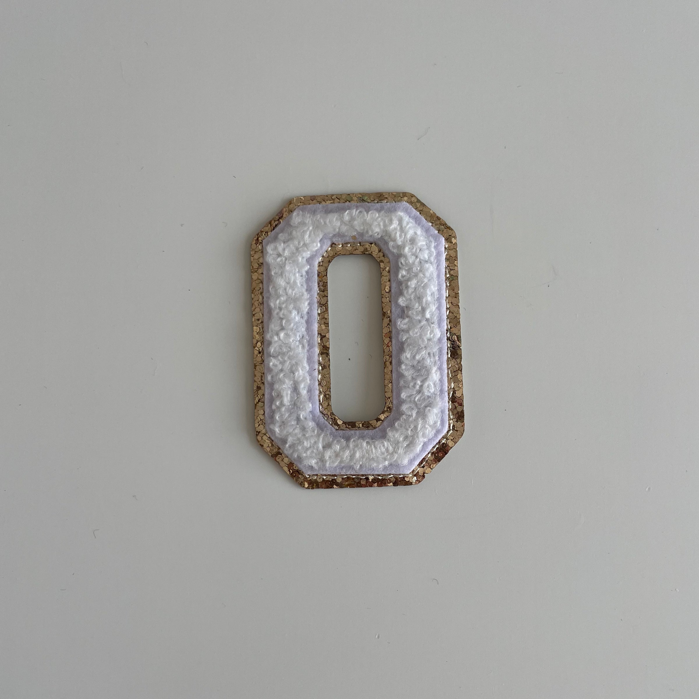 Varsity Glitter Patch - White