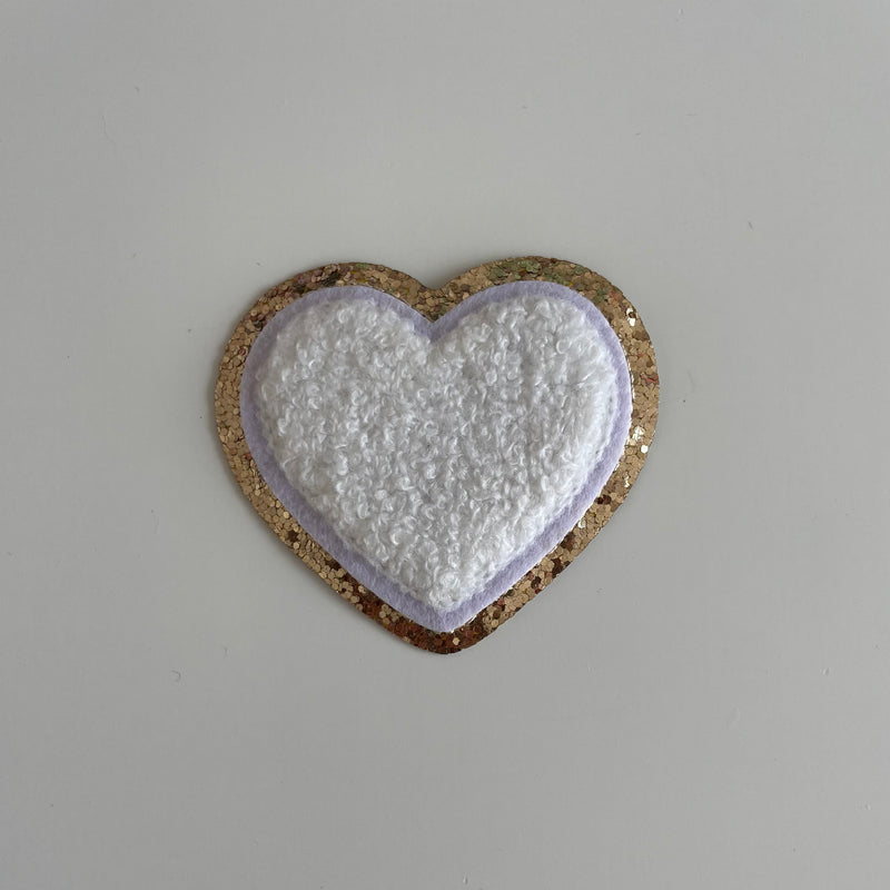 Varsity Glitter Patch - White