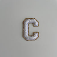 Varsity Glitter Patch - White