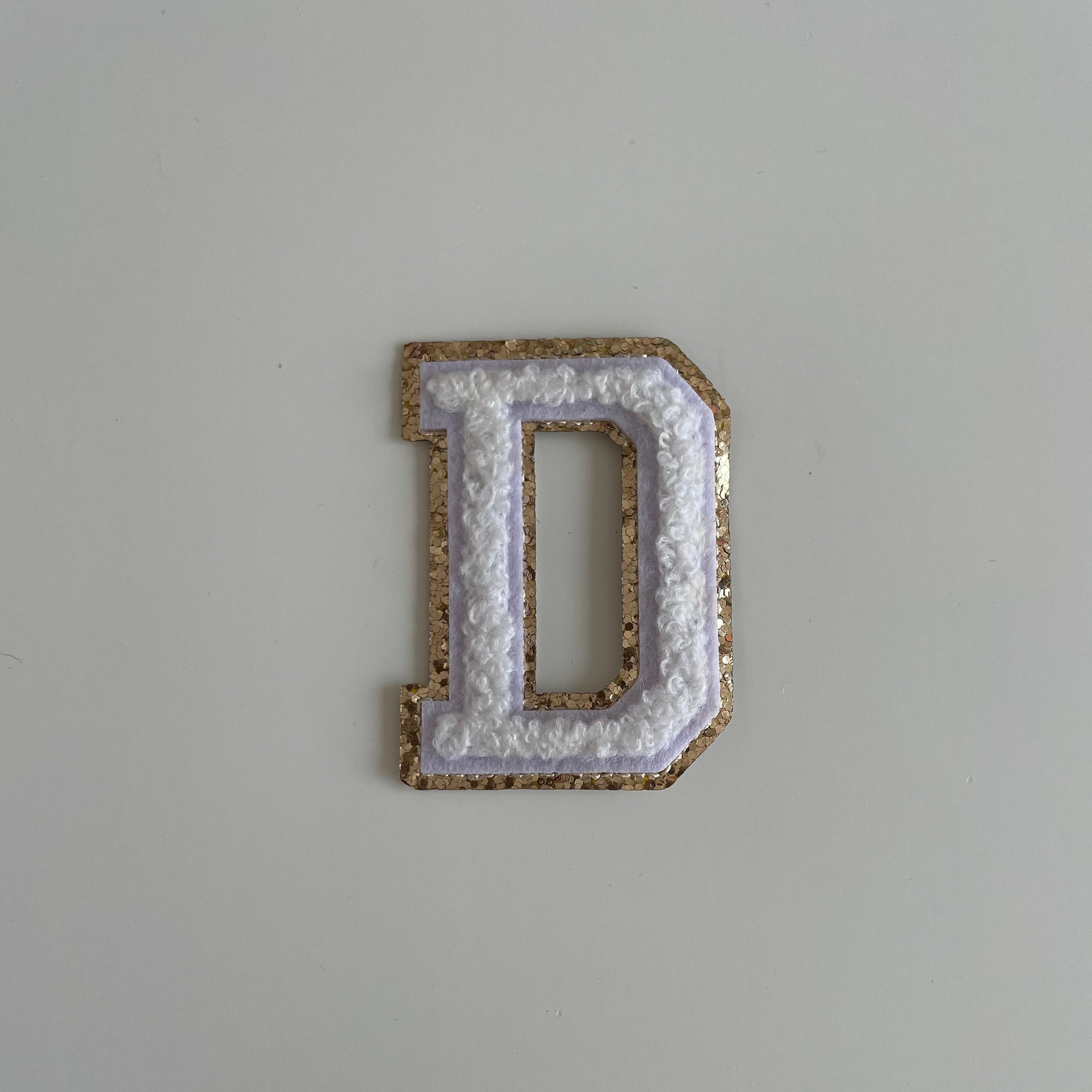 Varsity Glitter Patch - White