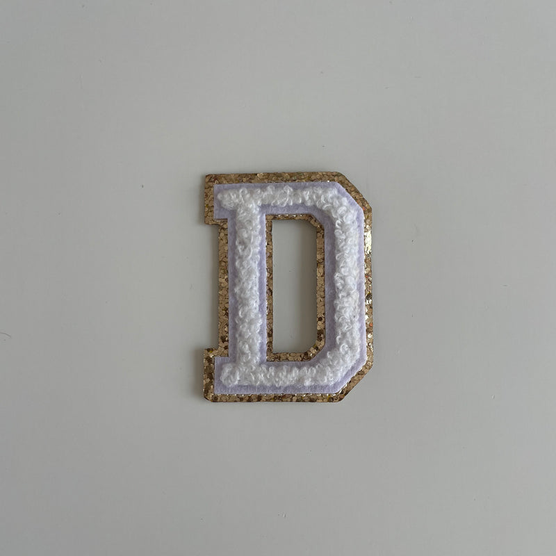 Varsity Glitter Patch - White