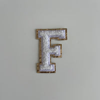 Varsity Glitter Patch - White