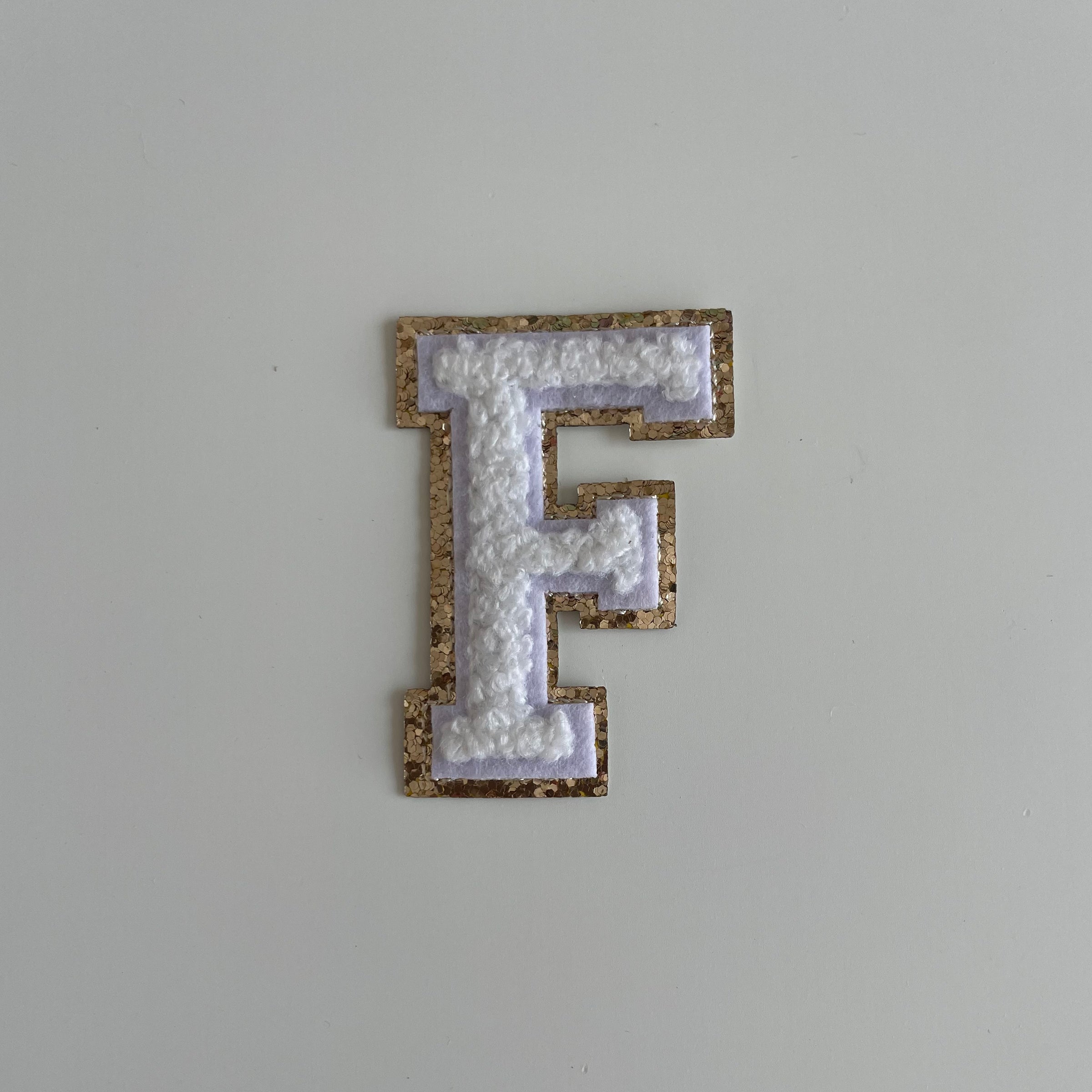 Varsity Glitter Patch - White