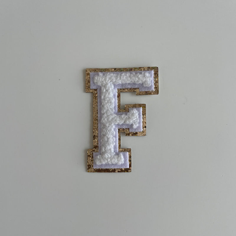 Varsity Glitter Patch - White