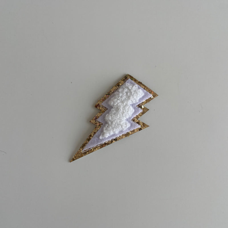 Varsity Glitter Patch - White