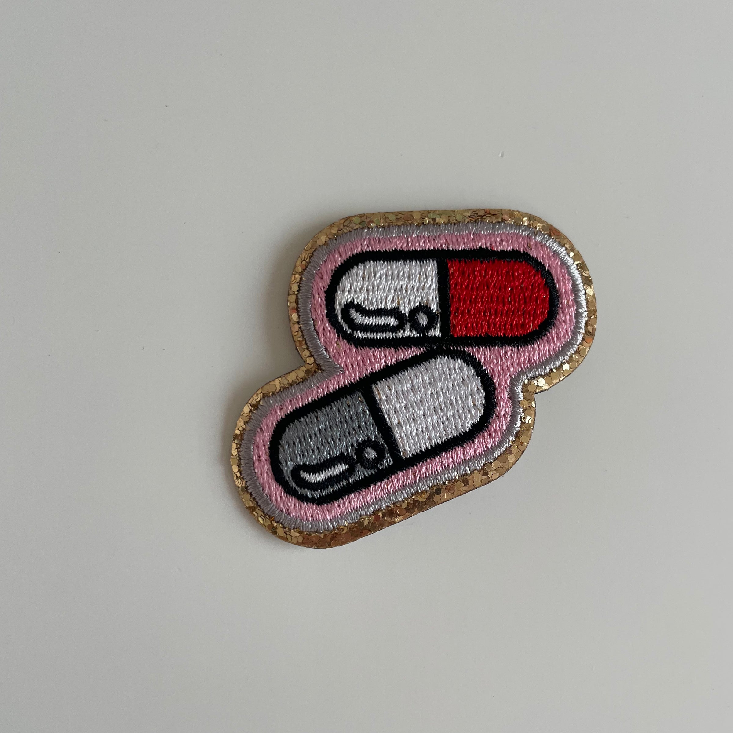 Varsity Glitter Patch - White