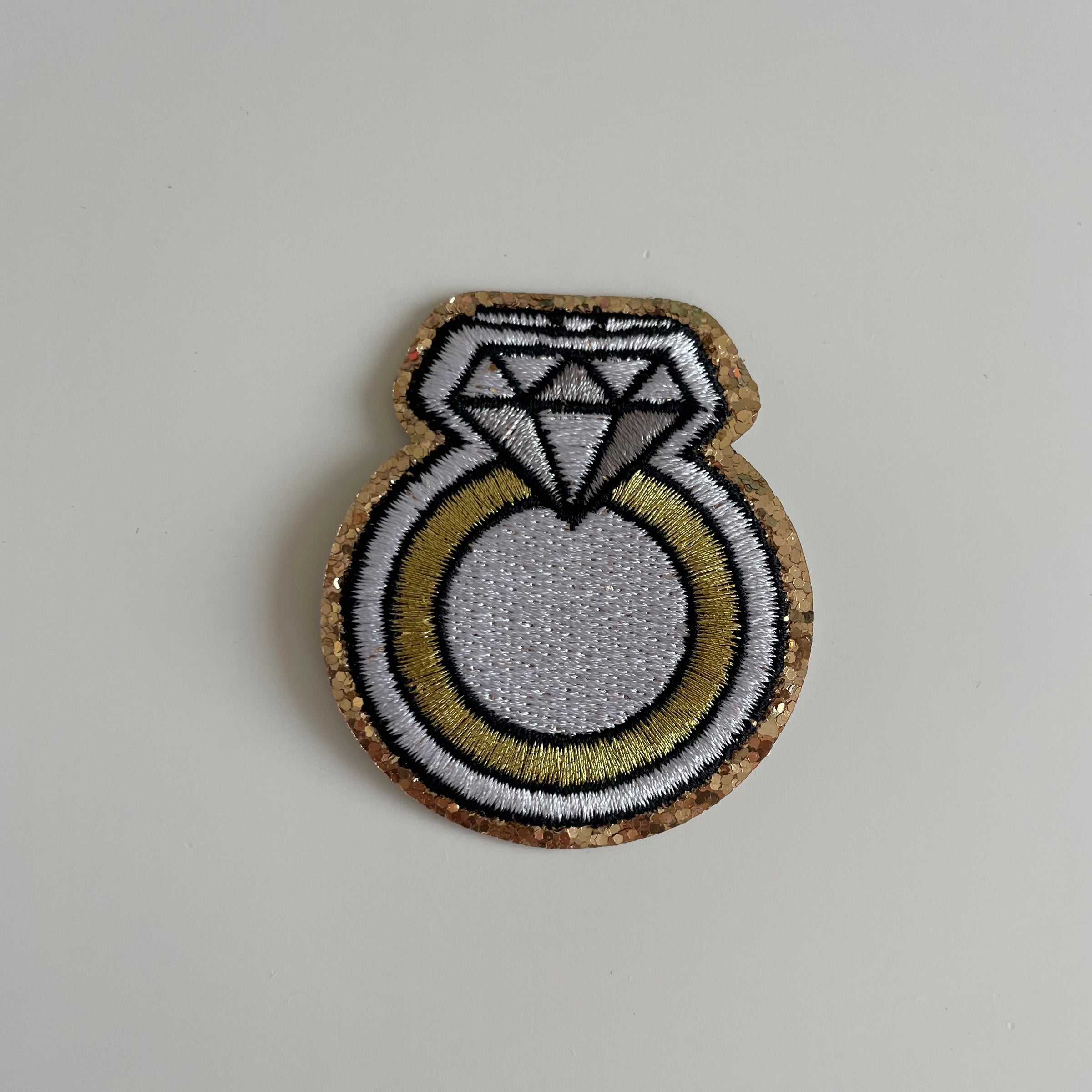 Varsity Glitter Patch - White