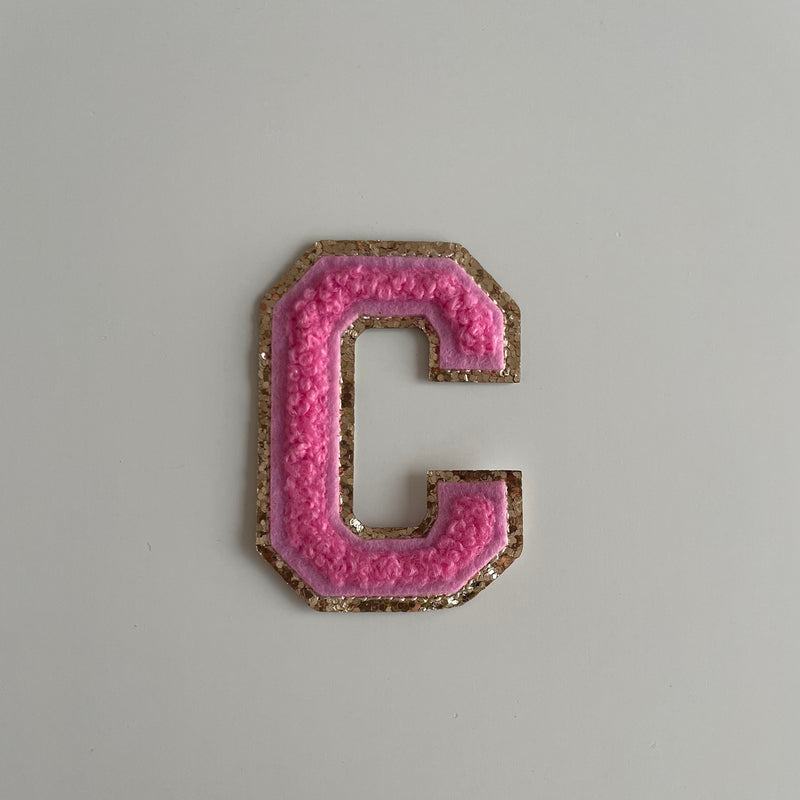Varsity Glitter Patch - Pink