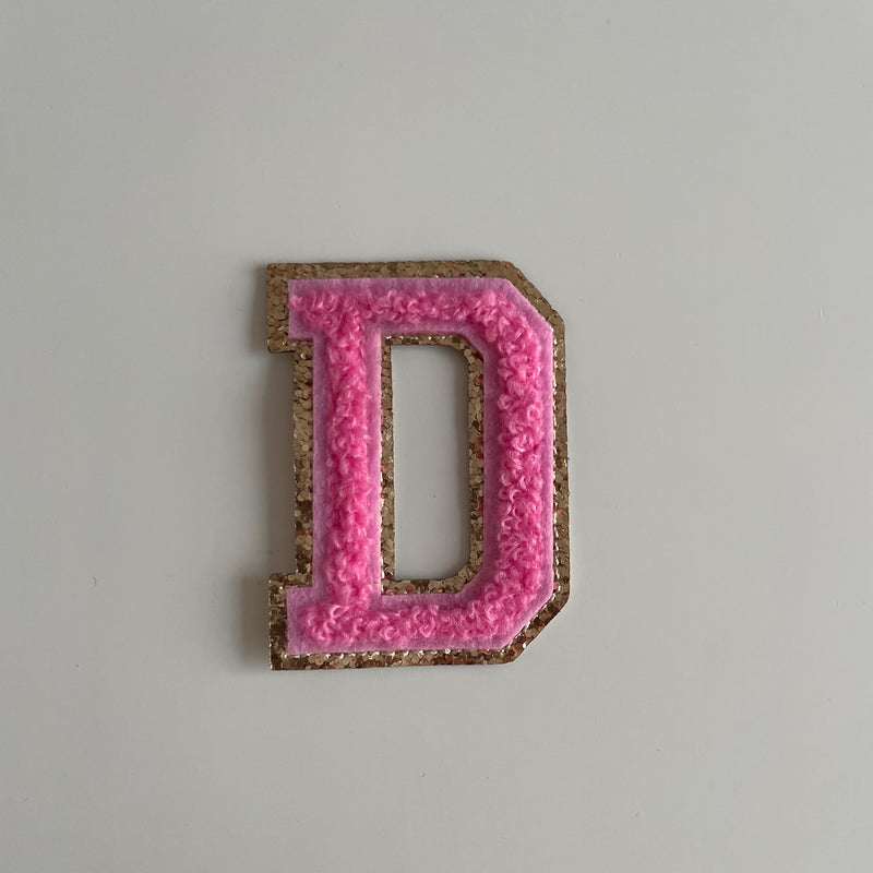 Varsity Glitter Patch - Pink