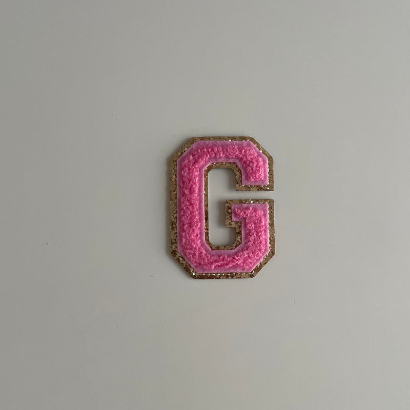 Varsity Glitter Patch - Pink