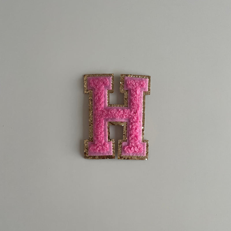 Varsity Glitter Patch - Pink